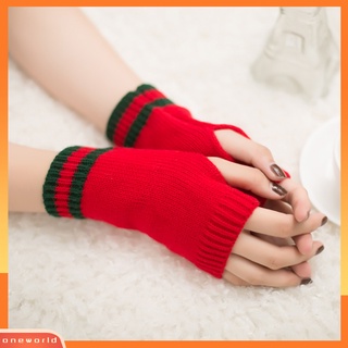 สินค้า Ow| ถุงมือ แบบครึ่งนิ้วมือ ให้ความอบอุ่น เหมาะกับของขวัญคริสต์มาส แฟชั่นฤดูหนาว