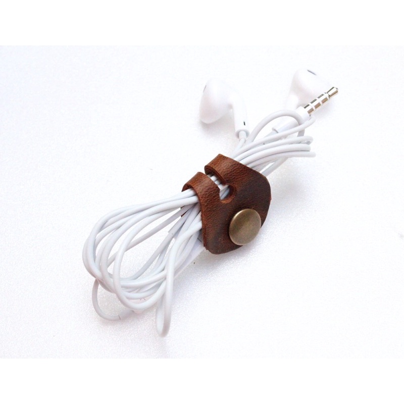 leather-earphone-cable-organizer-ที่รัดสายชาร์ท-ที่รัดสายหูฟัง-หนังวัวแท้