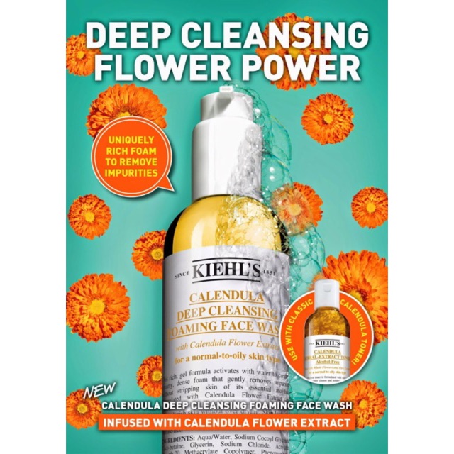 รูปภาพของ️แท้ % ฉลากไทย ️ ผลิต 2022 ️75&230 mL ️Kiehls Calendula deep cleansing foaming face washลองเช็คราคา