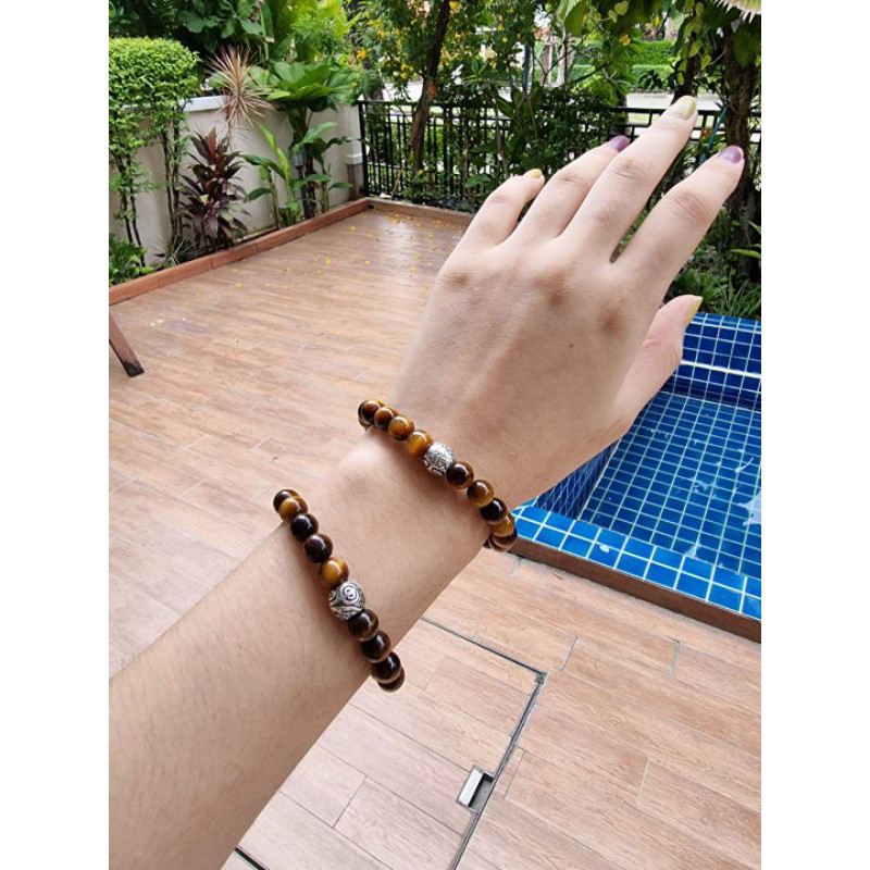 กำไลหิน-หินนำโชค-กำไลหินนำโชค-หินเเท้-tiger-eye-เครื่องเงิน-92-5