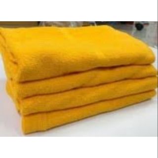 ผ้าขนหนูสีเหลือง 1โหล (12ผืน) ขนาด 24*48