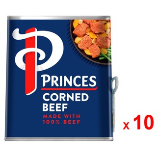 PRINCES เนื้อกระป๋องหมักเกลือ พริ้นเซส คอร์นบีฟ ทำจากเนื้อวัวแท้ 100% ชุดละ 10 กระป๋องละ 340 กรัม / PRINCES Corned Beef