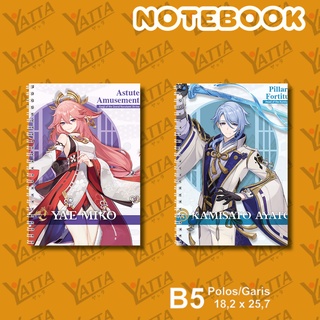 Genshin Impact สมุดโน๊ต ลายการ์ตูนอนิเมะ 5 Yae Miko Kamisato Ayato ขนาด B5 18.2x25.7 ซม. YOTAKUSHOP