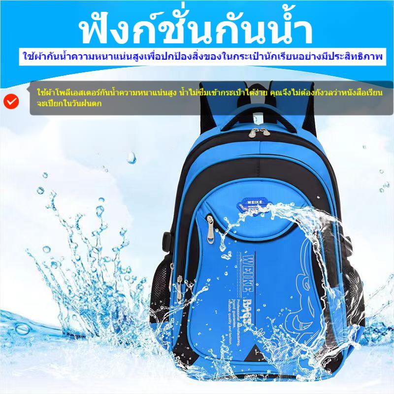 กระเป๋านักเรียนกันน้ำ-กระเป๋าเป้นักเรียน-เหมาะสำหรับอายุ-6-15-ปี-สีน้ำเงิน-สีชมพู