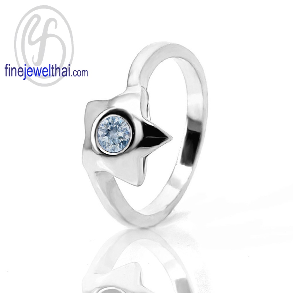 finejewelthai-แหวนอะความารีน-แหวนพลอย-แหวนเงินแท้-พลอยประจำเดือนเกิด-aquamarine-silver-ring-birthstone-r1032aq