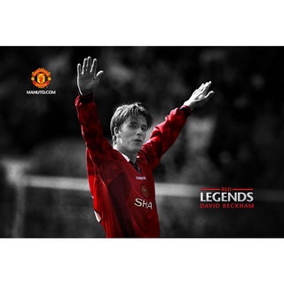 โปสเตอร์ David Beckham เดวิด เบคแคม Manchester United MUFC แมนเชสเตอร์ยูไนเต็ด แมนยู Poster รูปภาพ Red Devils ฟุตบอล