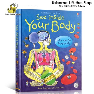 *พร้อมส่ง*  บอร์ดบุ๊คเล่มใหญ่ Usborne see inside your body  หนังสือเด็กเล็ก เปิดปิดได้