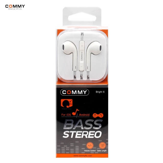 ราคาและรีวิวหูฟัง commy แจ็ค3.5mm ประกันศูนย์ commy