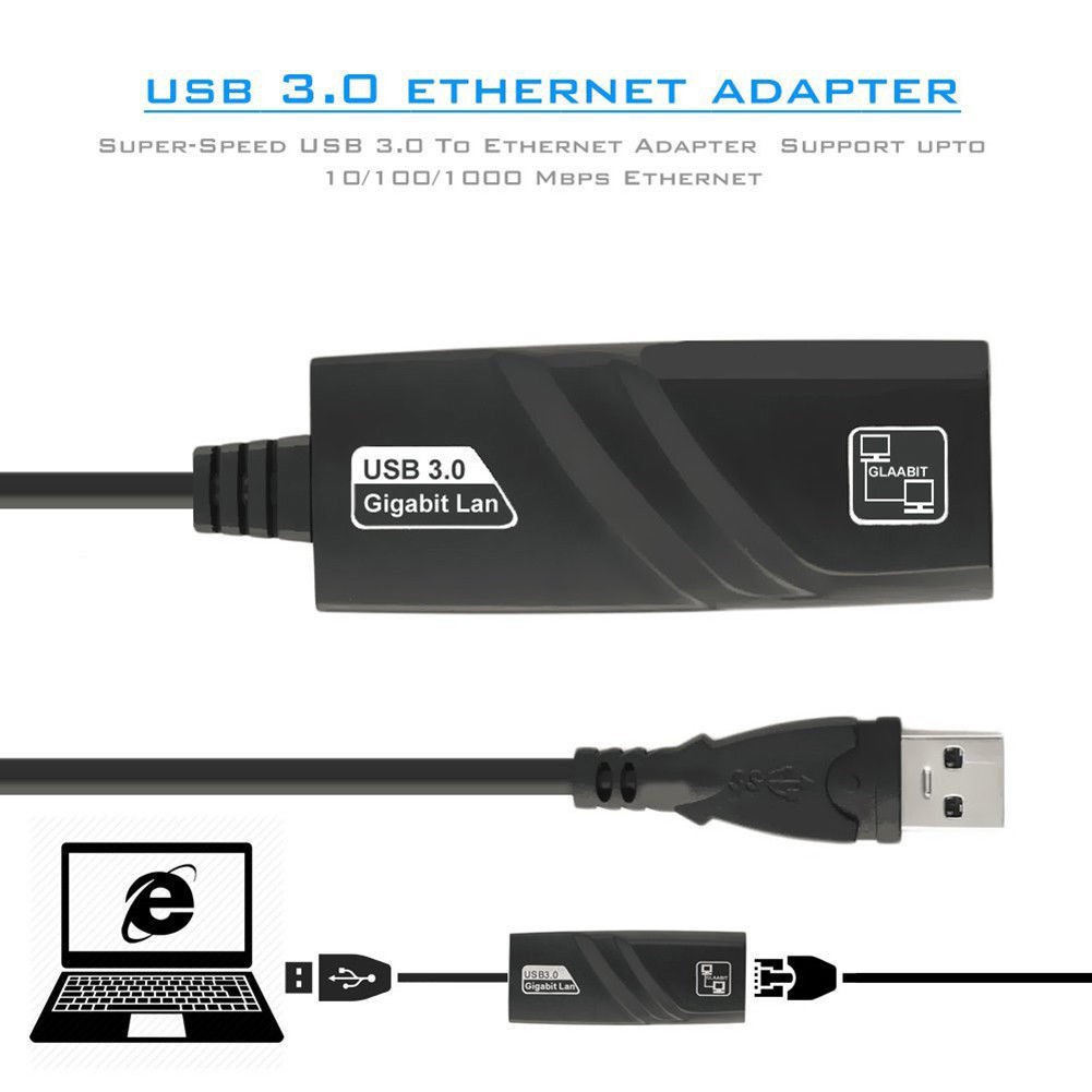 ภาพหน้าปกสินค้าUSB 3.0 to RJ45 Gigabit Ethernet Lan 10/100Mbps แปลง USB3.0 เป็นสายแลน ไดรเวอร์ในตัว Network Adapter For PC จากร้าน easybuy_mall บน Shopee