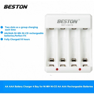 Beston Basic Travel Charger แท่นชาร์จ AA/AAA รุ่น BST-C807B ไฟ LED 2 ช่อง batterymania