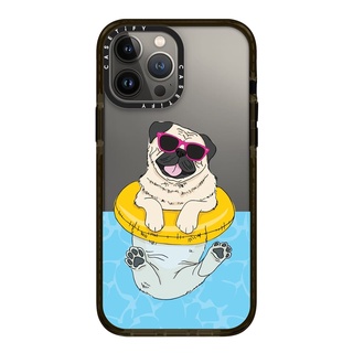 Casetify Swimming Pug 13 Pro Max  Impact Case  สี: Clear- Black [13PM สินค้าพร้อมส่ง]