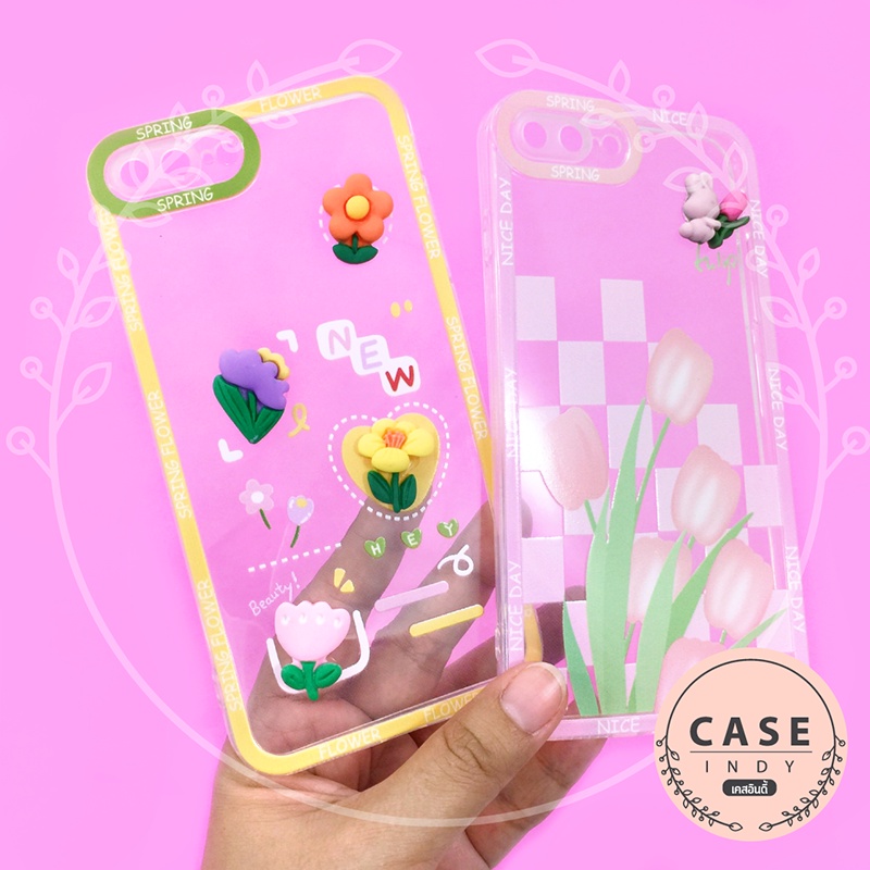 เคส-vivo-v21-v23e-y20-y20s-y12s-y21เคสมือถือนิ่มใสกันกล้อง-ซิลิโคน-tpu-ติดดอกไม้สีสดใส