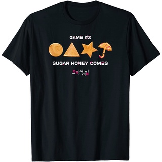 เสื้อยืดโอเวอร์ไซส์เสื้อยืด พิมพ์ลาย Squid Game Sugar Honey Combs สําหรับผู้ใหญ่S-3XL