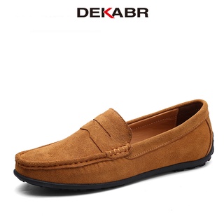 Dekabr รองเท้าโลฟเฟอร์ลําลอง หนังวัวแท้ ส้นแบน ขนาดใหญ่ แฟชั่นสําหรับผู้ชาย ไซซ์ 38~47