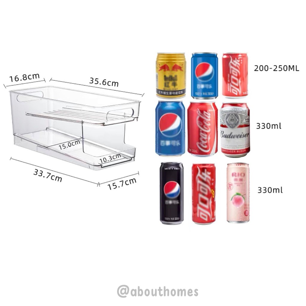 กล่องจัดระเบียบในตู้เย็น-ที่เก็บขวดน้ำอัดลมในตู้เย็น-จัดระเบียบในตู้เย็น