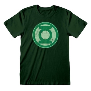 เสื้อยืดสีขาวเสื้อยืด พิมพ์ลายโลโก้ Dc Green Lantern Distressed สําหรับผู้ชายS-4XL