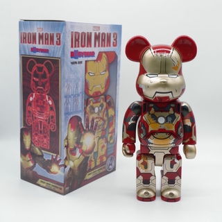 สินค้า 400 % Bearbrick Marvel Ironman โมเดลตุ๊กตา Pvc ของเล่นสําหรับเด็ก