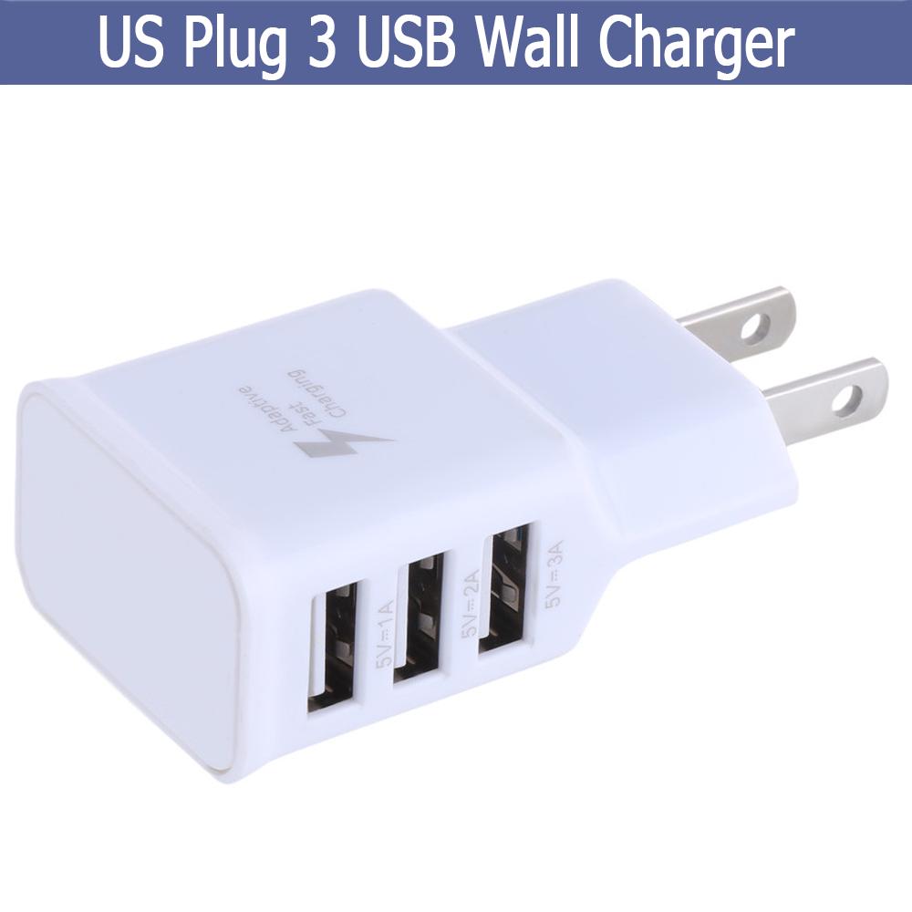 ภาพหน้าปกสินค้าอะแดปเตอร์ 5 V 2A 3 Ports USB AC adptive Fast Charger Adapter Wall US Plug ซึ่งคุณอาจชอบสินค้านี้