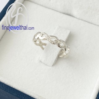 Finejewelthai แหวนเพชรสังเคราะห์-แหวนเงินแท้ 925-แหวนอินฟินิตี้/ Diamond Cz-Silver-Wedding-Ring - R1300czwg