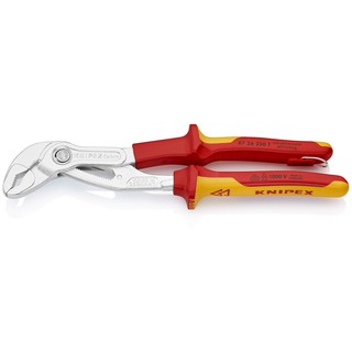 KNIPEX Cobra High Tech Water Pump Pliers w/tether attachment point VDE 250 mm คีมปั๊มน้ำไฮเทค VDE 250 มม. รุ่น 8726250T