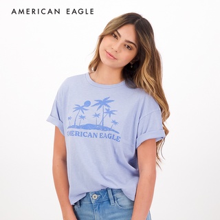 ผ้าฝ้าย 100%American Eagle Graphic T-Shirt เสื้อยืด ผู้หญิง กราฟฟิค( WTS 037-8197-400)S-3XL