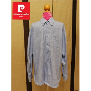 Pierre Cardin Paris Brand_2nd hand เสื้อเชิ้ตแขนยาวผ้าฝ้าย​ 100%/ Size XL/ แท้มือสองกระสอบนำเข้า​