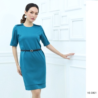 AMILA Dress VE-D821 by VERONIQA สูทติ้งเมททาลิค+(เข็มขัด) IGPU20-4-SL7