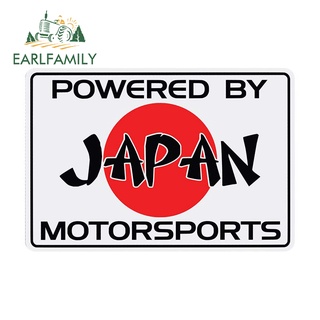 Earlfamily สติกเกอร์ไวนิล POWERED BY JAPAN MOTORSPORTS ขนาด 13 ซม. x 9 ซม. สําหรับติดตกแต่งหน้าต่างรถยนต์
