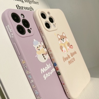 เคสโทรศัพท์มือถือ ซิลิโคน ลายการ์ตูนสุนัขน่ารัก มีลายด้านข้าง สําหรับ Iphone 14 7 8 SE2020 7+ 8PLUS XS XR 11 12 13 PRO MAX
