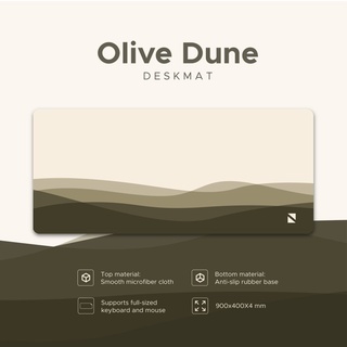 แผ่นรองเมาส์เล่นเกม Noir Olive Dune Deskmat