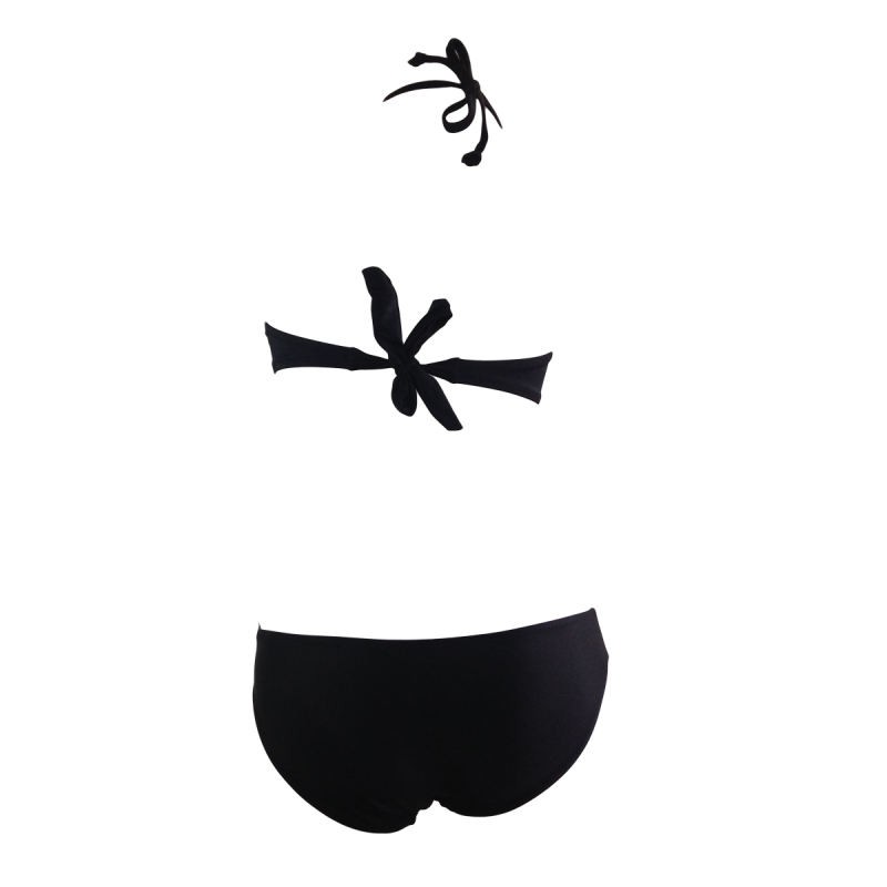 ชุดว่ายนํ้าผญ-3ชิ้น-bikini-ชุดว่ายน้ำ3เซต-สไตล์เกาหลี-บิกินี่สวยๆ-ผ้าไลคร่า-สีดำ