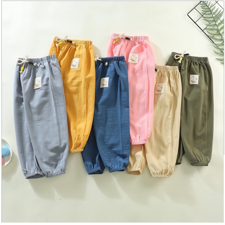 กางเกงยุงส่วนบางระบายอากาศกางเกงผ้าฝ้ายป่านสบาย-กางเกงเด็ก