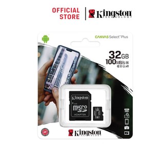 Kingston รุ่น Canvas Select Plus Class 10 ความเร็ว 100 MB/s (Read) แบบ MicroSDHC Card + SD Adapter