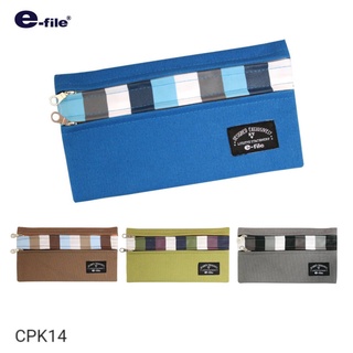 กระเป๋าดินสอ e-file พิมพ์ลายสไตร๊ฟ มีช่องใส่ของ 2 ชั้น รุ่น CPK14 เก็บบรรจุของได้เยอะ กระเป๋าเครื่องสำอาง (1ชิ้น)