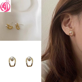 ภาพขนาดย่อของสินค้าCOD Small U-shaped Pearl Earrings Minimalist Small Earrings for Women 1 pair