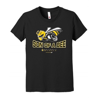 เสื้อยืดผ้าฝ้ายพิมพ์ลาย เสื้อยืดผ้าฝ้าย ลาย Made In Detroi - Son of a Bee - Black ELgapf05DEbeie44