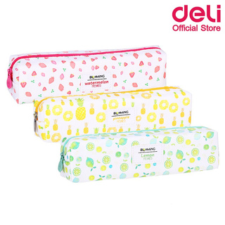 Deli Z86702 Pencil Pouch กระเป๋าดินสอแฟนซีลายผลไม้ BLOOMING สีสนสดใส (คละลาย 1ชิ้น) กระเป๋าดินสอ กล่องดินสอ เครื่องเขียน