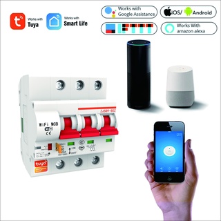 Tuya WiFi Smart Circuit Breaker 3P 16A-125A Automatic Switch Overload Short Circuit Work With Alexa Tuya App Smart MCB