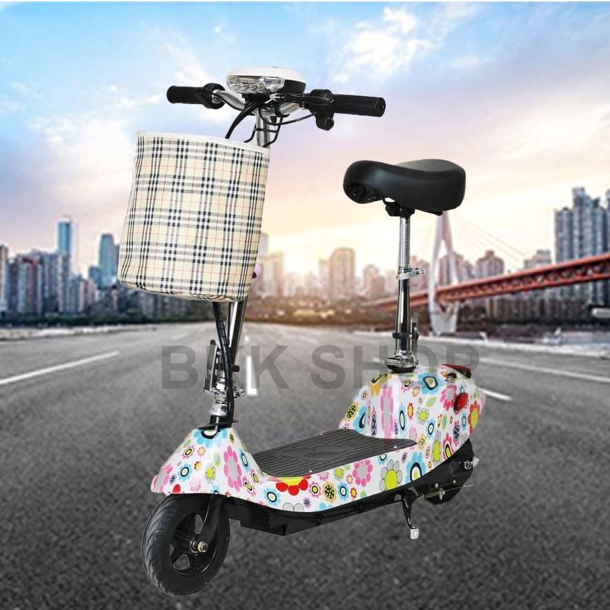 ใหม่-สกู๊ตเตอร์ไฟฟ้า-electric-scooter-24v-ไฟหน้า-led-จักรยานไฟฟ้า-สกูดเตอร์ไฟฟ้า-e-scooter-มอเตอร์-350w