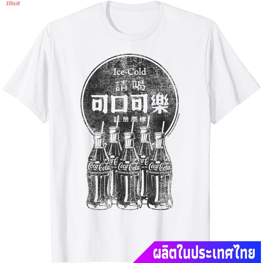 illicit-เสื้อยืดแขนสั้น-coca-cola-kanji-distressed-logo-t-shirt-short-sleeve-t-shirts