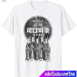 Illicit เสื้อยืดแขนสั้น Coca-Cola Kanji Distressed Logo T-Shirt Short sleeve T-shirts