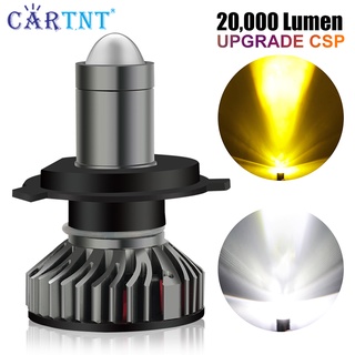 หลอดไฟตัดหมอก LED 20000Lm H4 9V 16V สีขาว เหลือง สําหรับรถจักรยานยนต์ สกูตเตอร์ H4 1 ชิ้น