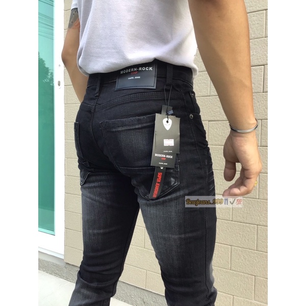 ภาพหน้าปกสินค้ากางเกงยีนส์ผู้ชายทรงเดฟ สีดำฟอก ผ้ายืดอย่างดี ป้ายCHP เอว27-44