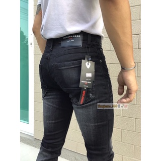 ภาพขนาดย่อของสินค้ากางเกงยีนส์ผู้ชายทรงเดฟ สีดำฟอก ผ้ายืดอย่างดี ป้ายCHP เอว27-44