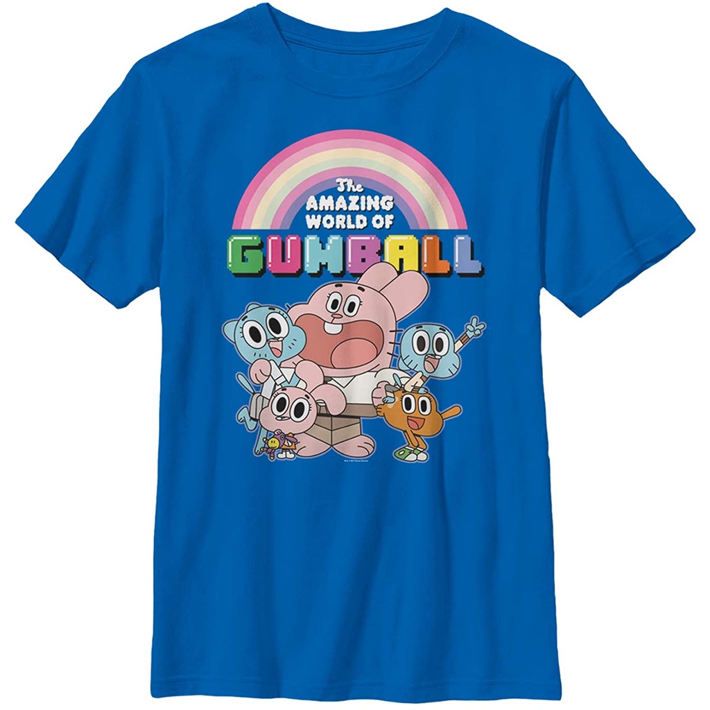 เสื้อยืดกีฬา-mens-the-amazing-world-of-gumball-watterson-family-portrait-t-shirt-the-amazing-world-of-gumball-mens-wom