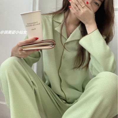 ชุดนอน-ชุดนอนสไตส์เกาหลีชุดนอนผู้หญิง-เสื้อแขนยาว-กางเกงขายาว-40ลาย-คอตต้อนผสมการ์ตูน-ผ้านิ่มมากกระดุมหน้าคอปก