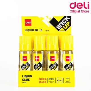 Deli 7317A Liquid Glue 100ml. กาวน้ำแท่ง ขนาด 100ml (แพ็คกล่อง 12 ชิ้น) กาว กาวน้ำ กาวใส กาวไร้สารพิษ school office กาวน้ำแบบขวด