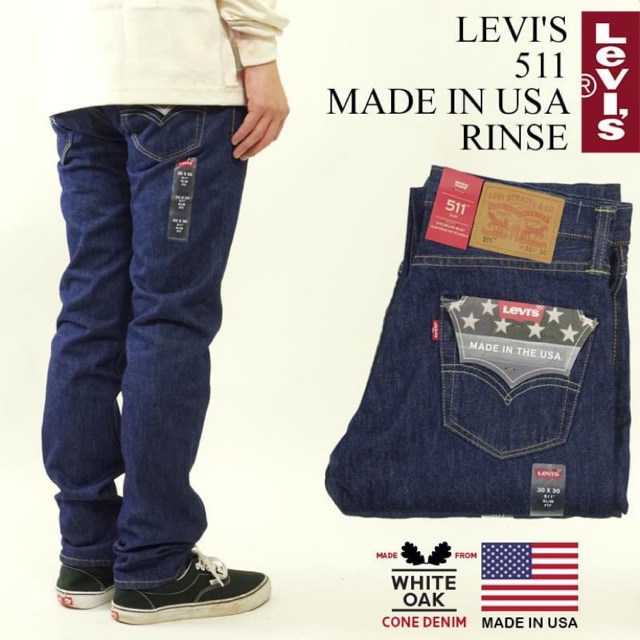 ภาพหน้าปกสินค้าLEVI' S 511 MADE IN USAconditioner one wash corn denim white oak corn Milnes 04511-2300