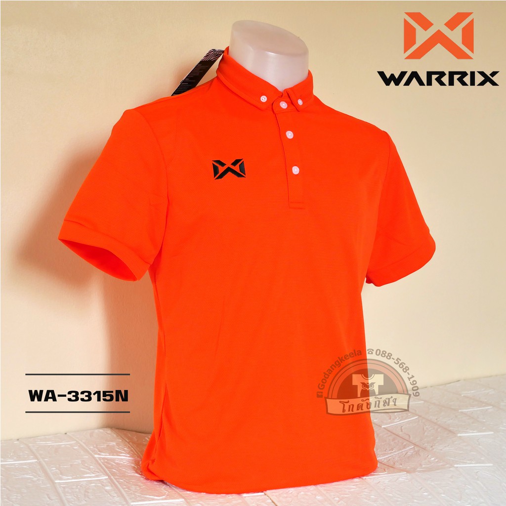 ภาพสินค้าเสื้อโปโล WARRIX WA-3315N WA-PLAN15 สีส้ม (OO) วาริกซ์ วอริกซ์ 100% จากร้าน chirumon บน Shopee ภาพที่ 1