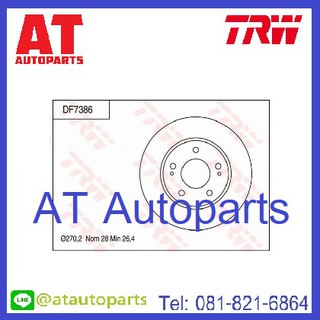 จานคู่ดิสเบรค-คู่ดรัมเบรค MITSUBISHI ไทรทัน 4x2 **ปี2005-2015 **No.DF7386หน้า-DB7176ดรัม **ยี่ห้อ TRW **ราคาขายต่อคู่